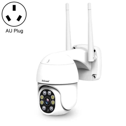 Sricam Outdoor PTZ Camera for Home Security with Night Vision mounted white PTZ 1080P outdoor night vision security camera