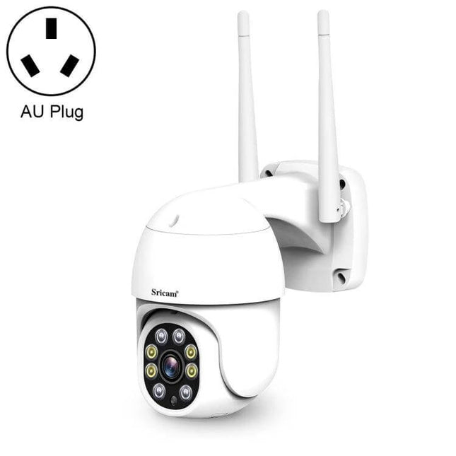 Sricam Outdoor PTZ Camera for Home Security with Night Vision mounted white PTZ 1080P outdoor night vision security camera