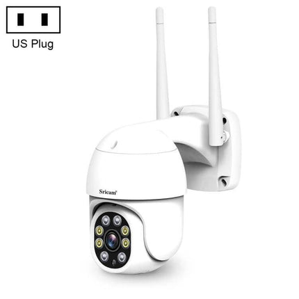 Sricam Outdoor PTZ Camera for Home Security with Night Vision - white outdoor PTZ camera with dual antennas, 1080P, night vision and motion alerts
