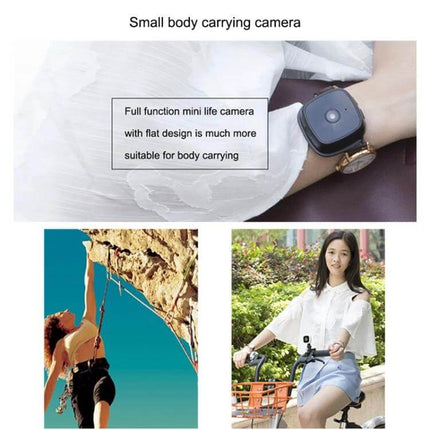 CAMSOY C9 Wearable WiFi Surveillance Camera for Daily Monitoring shown clipped to clothing and used during cycling and outdoor activities