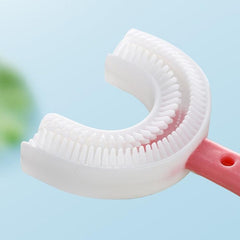 U-Shaped Heart-Shaped Soft Toothbrush for Kids Age 2-6 - Handheld Brushing Tool