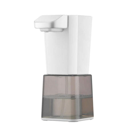 Automatic Foam Soap Dispenser for Home Hand Washing on countertop, white touchless dispenser with clear soap reservoir