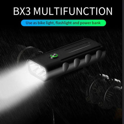 BX3 USB Charging Bicycle Front Handlebar Light for Night Riding - compact waterproof USB rechargeable bike headlight with rotating mount and high-visibility red beam
