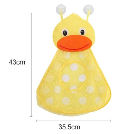 Baby Bath Toy Storage Mesh Bag With Strong Suction Cups - Yellow Duck Mesh Organizer 43cm x 35.5cm