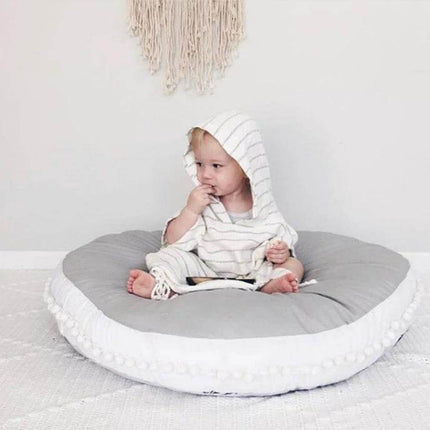 Baby Bean Bag Chair Portable Foldable For Feeding And Naps - gray cotton baby sofa for feeding, naps and travel, foldable portable cushioned seat