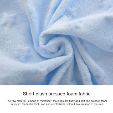 Baby Double Layer Knitted Fleece Blanket For Cozy Snuggles soft light blue plush fabric close-up for warmth and stroller use