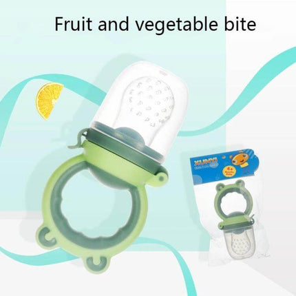 Baby Fruit And Veggie Bite Bag Green For Easy Self Feeding ergonomic non-slip ring handle with sealed dust cover