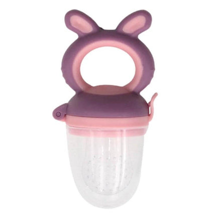 Baby Fruit And Veggie Feeder Nipples Assorted Colors - pink purple silicone baby self-feeding nipple with dustproof cover and bunny handle