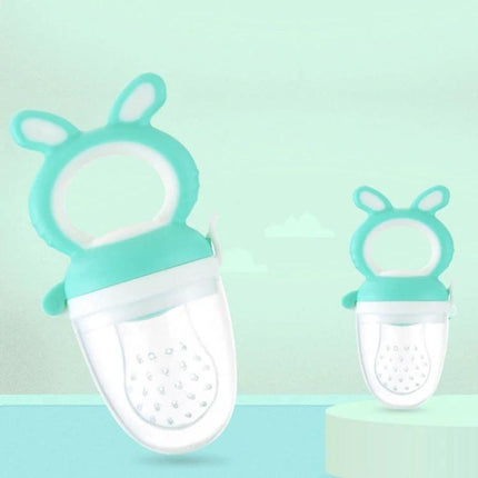 Baby Fruit And Veggie Feeder Nipples Assorted Colors - teal silicone baby feeder with dustproof cover and bite-resistant mesh for self-feeding