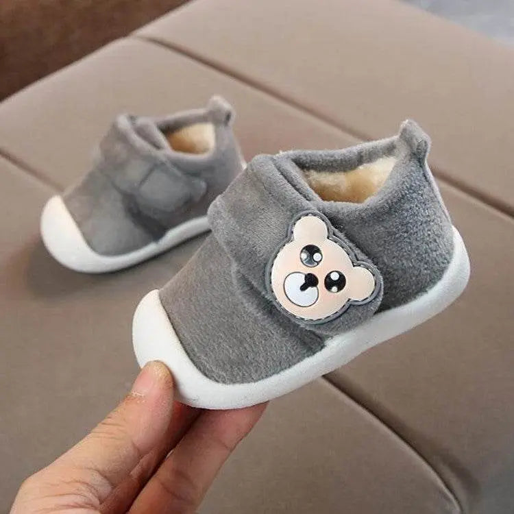 Baby Plus Velvet Thick Warm Coral Fleece Non-slip Shoes for Kids