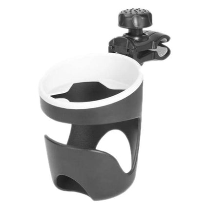 Baby Stroller Cup Holder Black For On The Go Moments - compact ABS stroller cup holder with clamp fits 12x9.5cm cups, black, lightweight for walks and errands