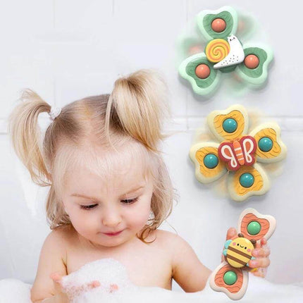 Baby Sucker Rotary Toys 4-In-1 Bath Time Toy Set For Babies - colorful bee butterfly snail ladybug suction bath toys for baby play