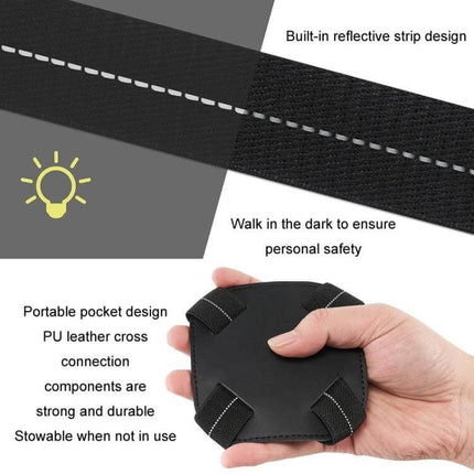 Backpack Luggage Binding Elastic Straps For Travel - reflective elastic strap with PU leather connector for securing backpacks and luggage