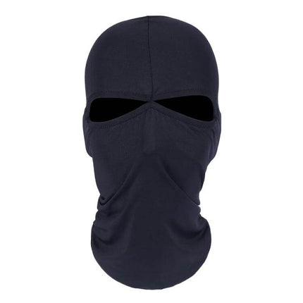 Balaclava Style Head Mask for Outdoors Dual Holes Unisex - breathable elastic black balaclava with dual eye openings for sun protection and ventilation
