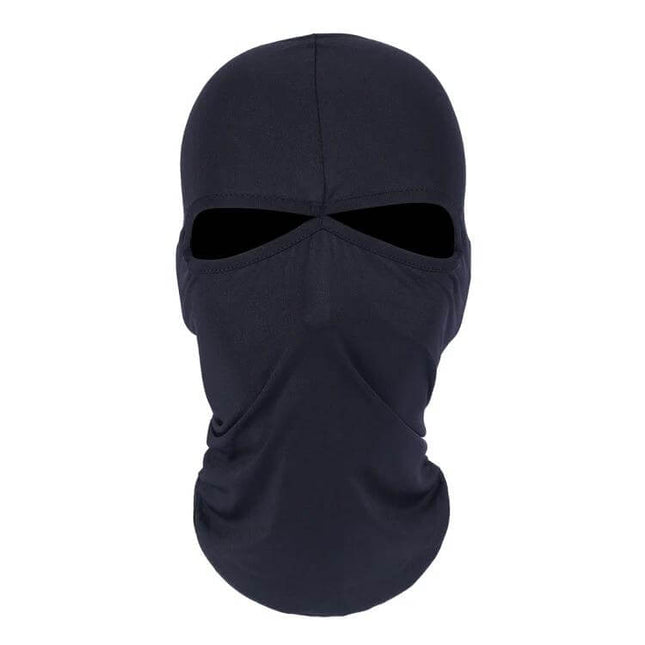 Balaclava Style Head Mask for Outdoors Dual Holes Unisex - breathable elastic black balaclava with dual eye openings for sun protection and ventilation