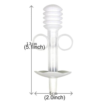 Balcherlam Baby Medicine Feeder Syringe Style Feeding Aid clear syringe-style baby feeder with finger rings and measurements