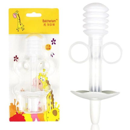 Balcherlam Baby Medicine Feeder Syringe Style Feeding Aid clear syringe-style baby medicine feeder with finger rings and safety guard