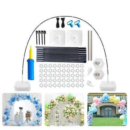 Balloon Arch Stand Set 108 x 120 Inch For Parties And Events modular adjustable frame kit with 15 fiber rods and bases for balloon arches