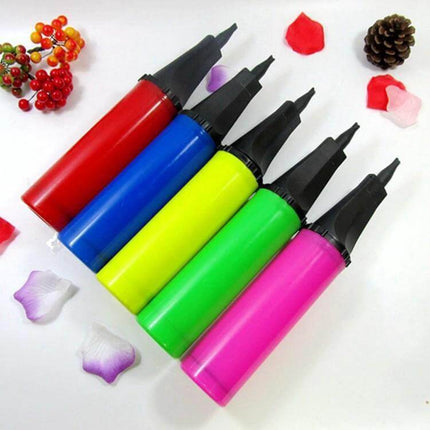 Balloon Pump Mini Handheld Plastic Inflator For Party Decor - pack of 2 colorful 18x3cm plastic pumps for quick balloon inflation at parties
