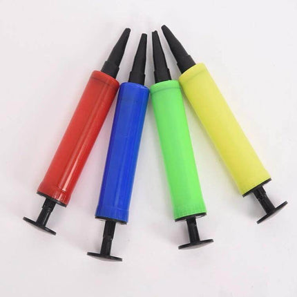 Balloon Pump Mini Handheld Plastic Inflator For Party Decor - pack of 2 compact plastic balloon pumps in assorted colors (18 x 3 cm)