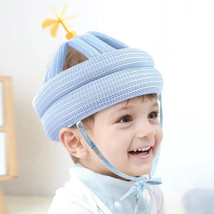 Bamboo Dragonfly Baby Anti Fall Pillow Pad Gray For Safe Naps - breathable 360° infant head protection with lightweight lyocell core