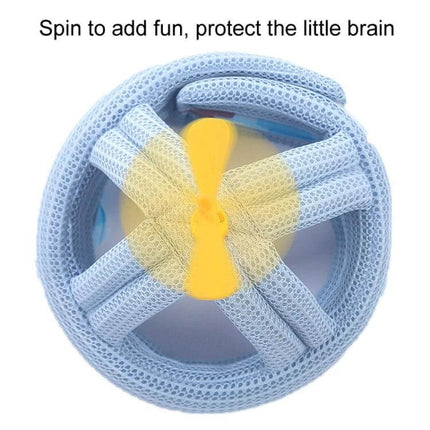 Bamboo Dragonfly Baby Anti Fall Pillow Pad Gray For Safe Naps - breathable 360° infant head protection with spinner toy