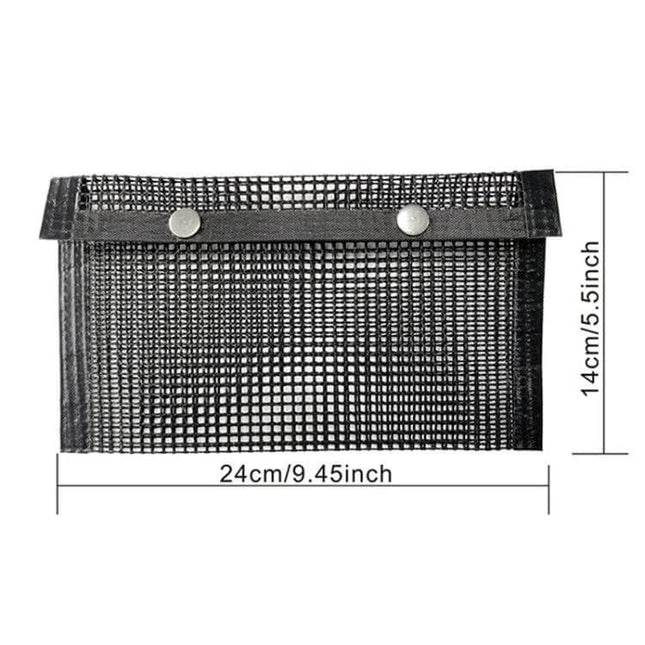 Barbecue Heat Resistant Nonstick Grilling Mesh Bag 24x14cm - black heat‑resistant PTFE mesh bag for shrimp, vegetables, fish, 24x14 cm