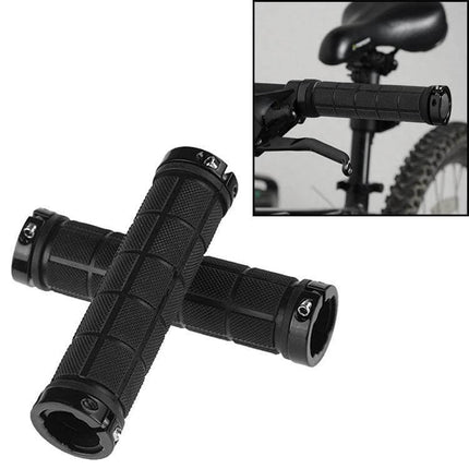BaseCamp Lock-On Rubber Handlebar Grips Ergonomic Comfort – black lock-on rubber bicycle grips with alloy lock rings for reduced hand fatigue