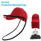 50 PCS Baseball Cap Mask/Red / Red