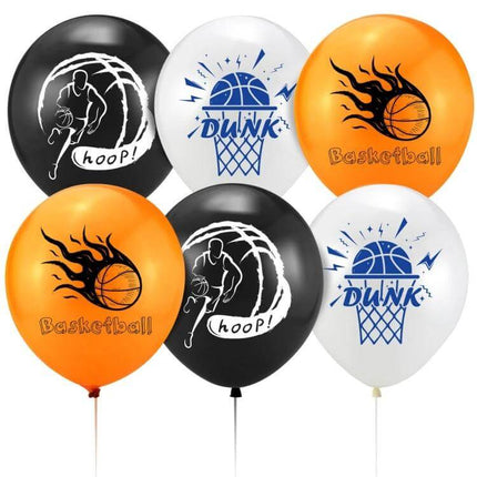 Basketball Theme Party Set Decor Kit For Birthdays - orange black white basketball balloons with hoop dunk and hoop player designs