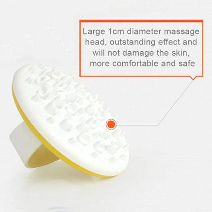 Bath Shower Spa Scrub Glove Anti Cellulite Massager white yellow hand-held massage glove with 1cm rounded nubs for safe wet-skin exfoliation