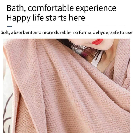 Bath Towel 70x140 cm For Home And Hotel Everyday Use - soft 6D microfiber waffle weave towel with ring hook, low-lint edges, breathable antibacterial performance