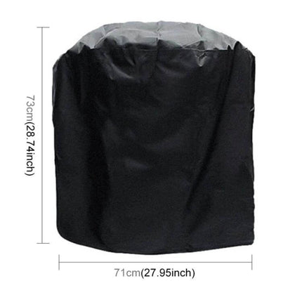 BBQ Cylindrical Protective Bag 71x73cm for Outdoor Charcoal Grills black 210D Oxford cloth rain dust sun protection