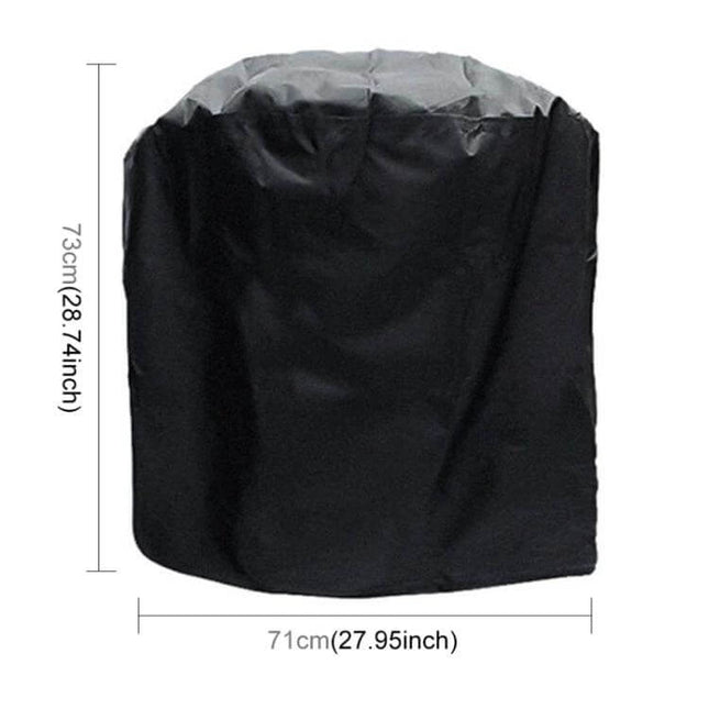 BBQ Cylindrical Protective Bag 71x73cm for Outdoor Charcoal Grills black 210D Oxford cloth rain dust sun protection
