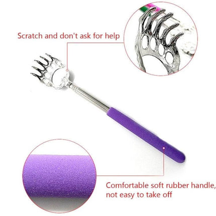 Bear Claw Back Scratcher With Telescopic Stainless Steel Handle purple rubber grip stainless steel claw telescoping 22–58.3cm for back and shoulder massage