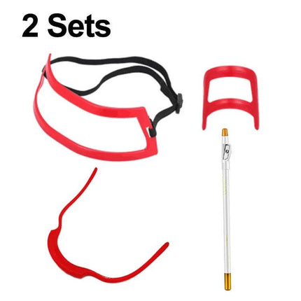 Beard Shaping Board With Shape Ruler And Pen For Precise Lines - red PP beard shaping board set with elastic strap and marking pen