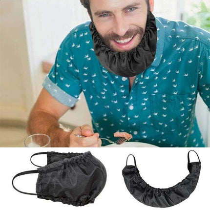 Beard Cover Pouch Oil And Stain Resistant For Men Everyday Use - black anti-oil beard protector for dining, cooking, travel, and sleep