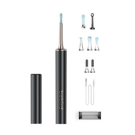 Bebird Smart Visible Luminous Ear Pick Set Star Black compact camera ear pick with LED light and multiple silicone tips for home ear cleaning