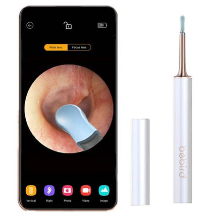 Bebird Smart Visible Luminous Ear Pick Set Star Black showing camera-enabled ear probe with live smartphone view for safe earwax inspection