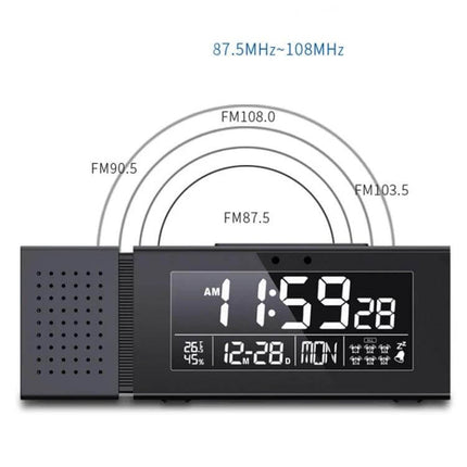 Bedside Alarm Clock With Night Light For Everyday Use - compact digital clock with FM radio, large LED time display, calendar and ambient night light