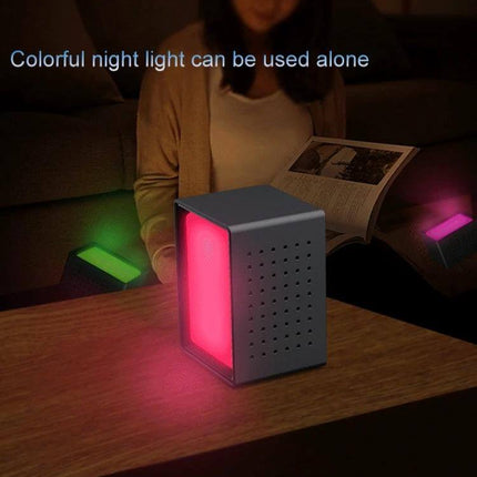 Bedside Alarm Clock With Night Light For Everyday Use - compact ABS clock with colorful ambient night light on a bedside table