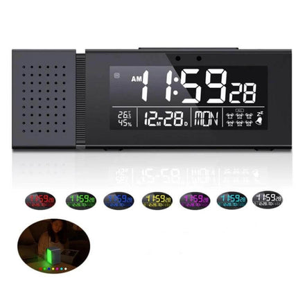 Bedside Alarm Clock With Night Light For Everyday Use — compact digital alarm clock with colorful ambient night light, calendar and multiple alarms