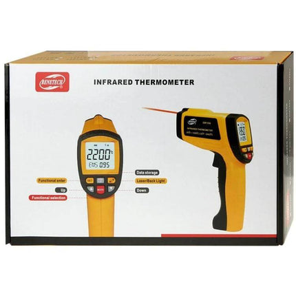 Benetech Infrared Temperature Gun For Quick Home Checks - compact non-contact thermometer for kitchens, HVAC, surfaces, pets with MAX/MIN/AVG/DIF and alarms