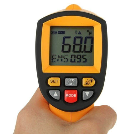 Benetech Infrared Temperature Gun For Quick Home Checks handheld thermometer showing 68.0°F on display, buttons and trigger visible