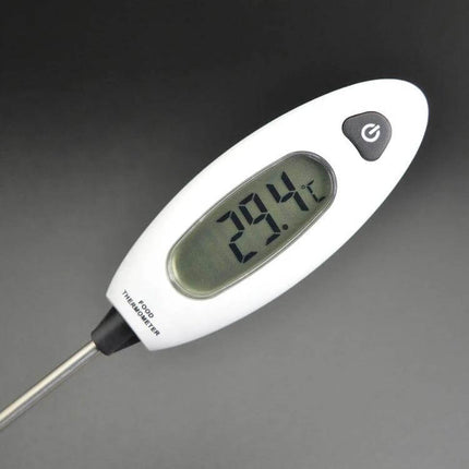 Benetech LCD Display Food Thermometer For Cooking And Grilling showing 29.4°C on clear LCD probe thermometer for grilling and meat doneness