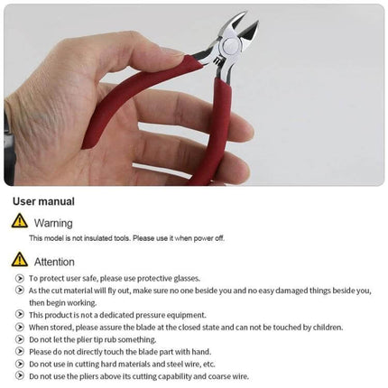 BEST-2D Electrician Wire Cutting Pliers Cr-V Steel Blades hand-held red-grip pliers cutting small wires, heat-treated Cr-V blades, ergonomic non-slip handles