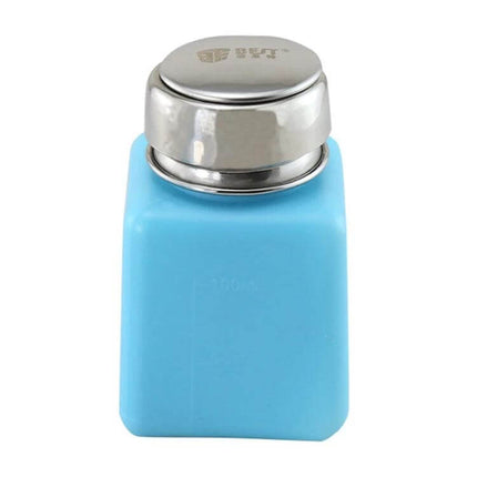Best-40 100ml Alcohol Bottle For Clean Rooms And Labs blue HDPE bottle with anti-static additive and stainless steel pump for controlled dispensing