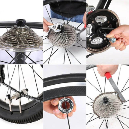 Bicycle Crank and Flywheel Maintenance Tool Set For Everyday Care - 3-in-1 carbon steel crank and flywheel repair tools with slip-resistant grip