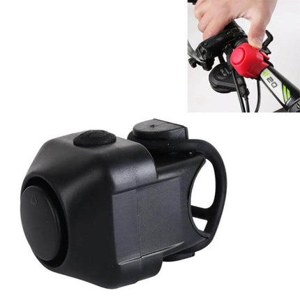 Bicycle Electric Horn With Bell Red Easy To Install No Battery mounted on bike handlebar, compact battery-free horn and bell combo