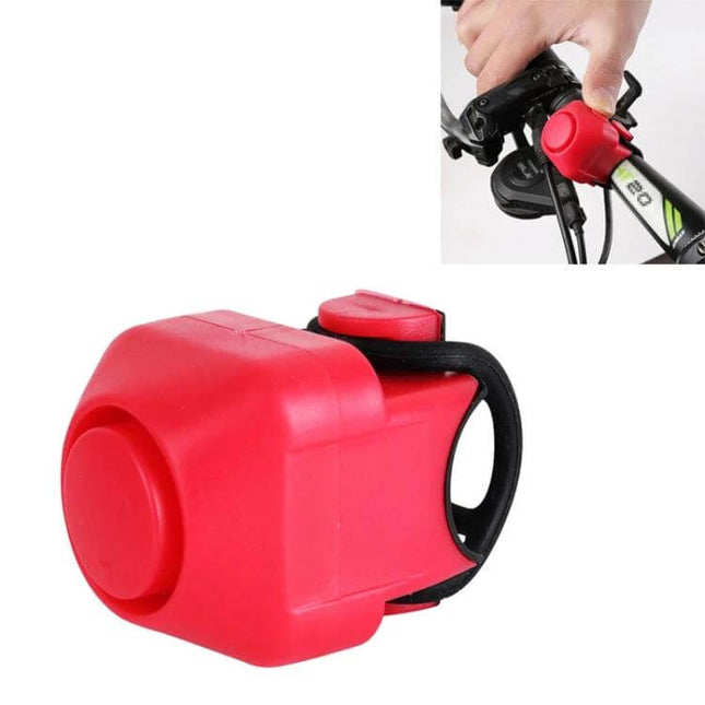 Bicycle Electric Horn With Bell Red Easy To Install No Battery mounted on handlebar compact red bell-horn combo for commuters